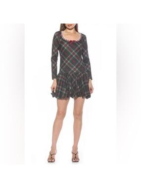 Alexia Admor Rach Plaid Scoopneck Dress - size XL - NWT